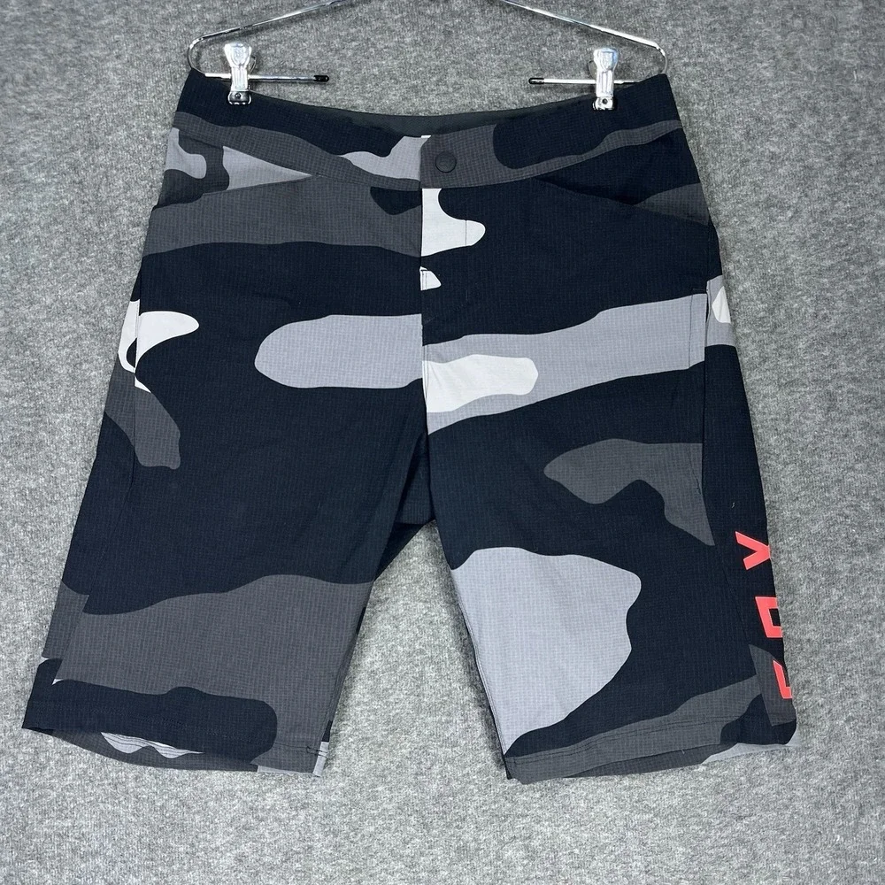 Fox Head Racing MTB Shorts Mens 32 Black Gray Camo Ranger Lined Padded